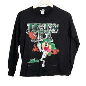 CSA 1996 Long Sleeve Crew Neck Taz Jets Graphic T-Shirt Top Black Boy's 12 / 32